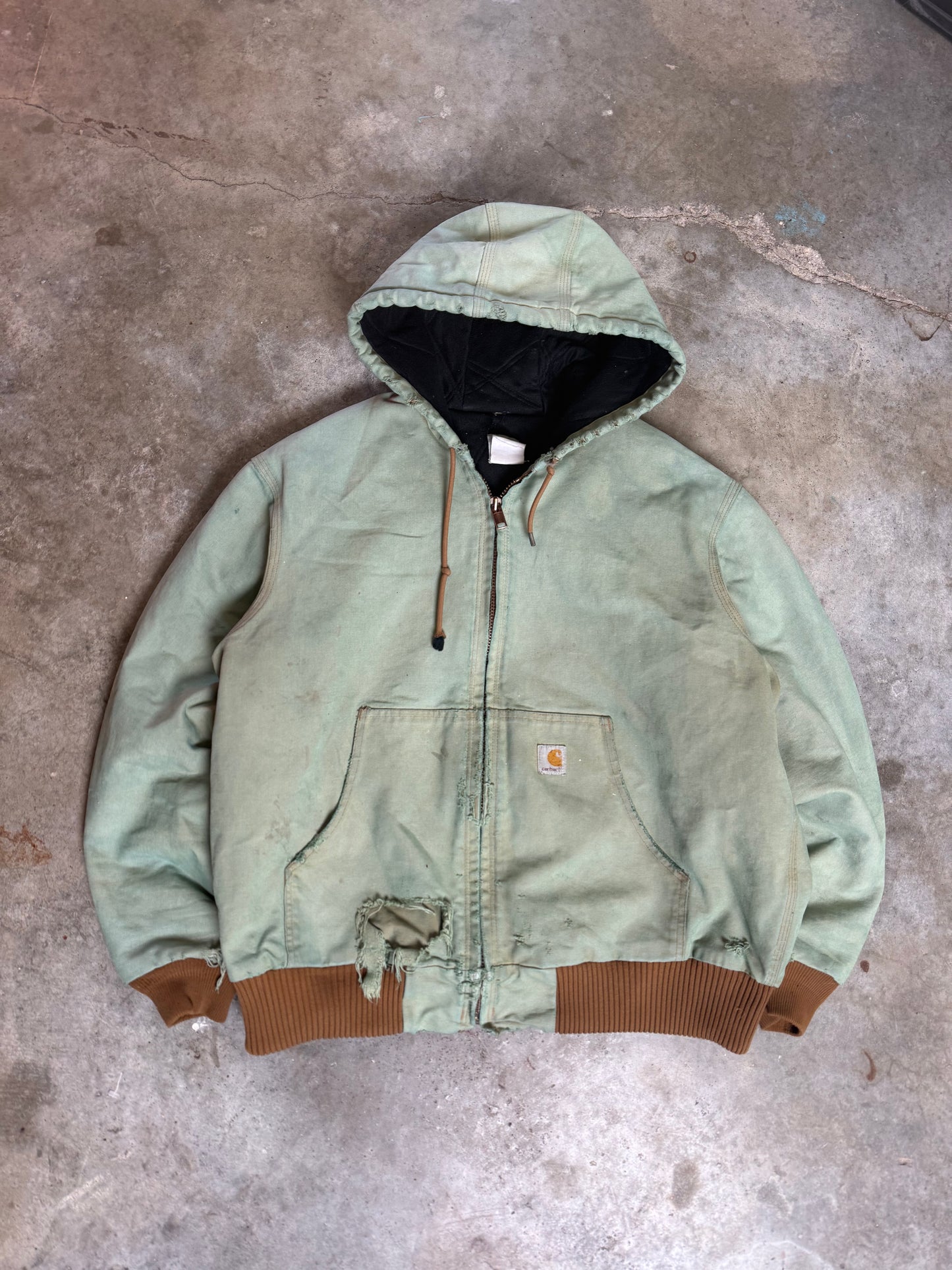 (XL) Vintage Carhartt Mint Green Canvas Jacket