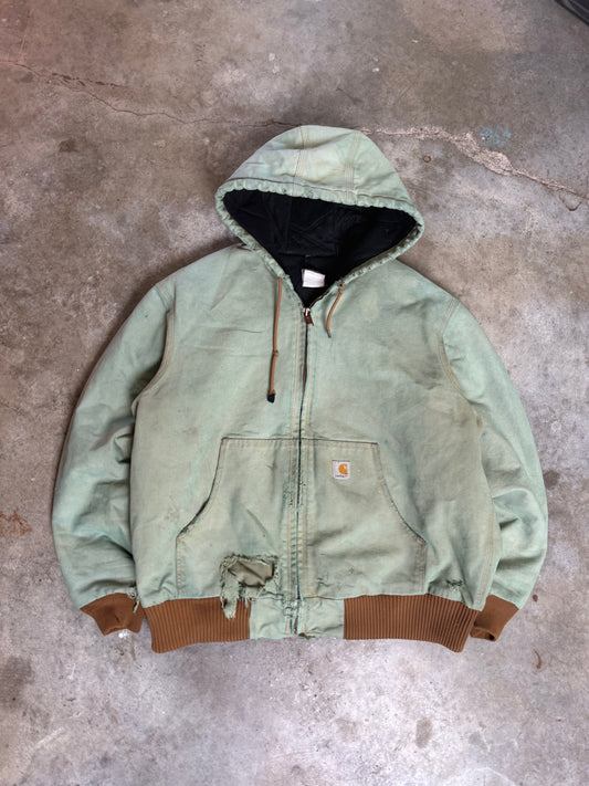 (XL) Vintage Carhartt Mint Green Canvas Jacket