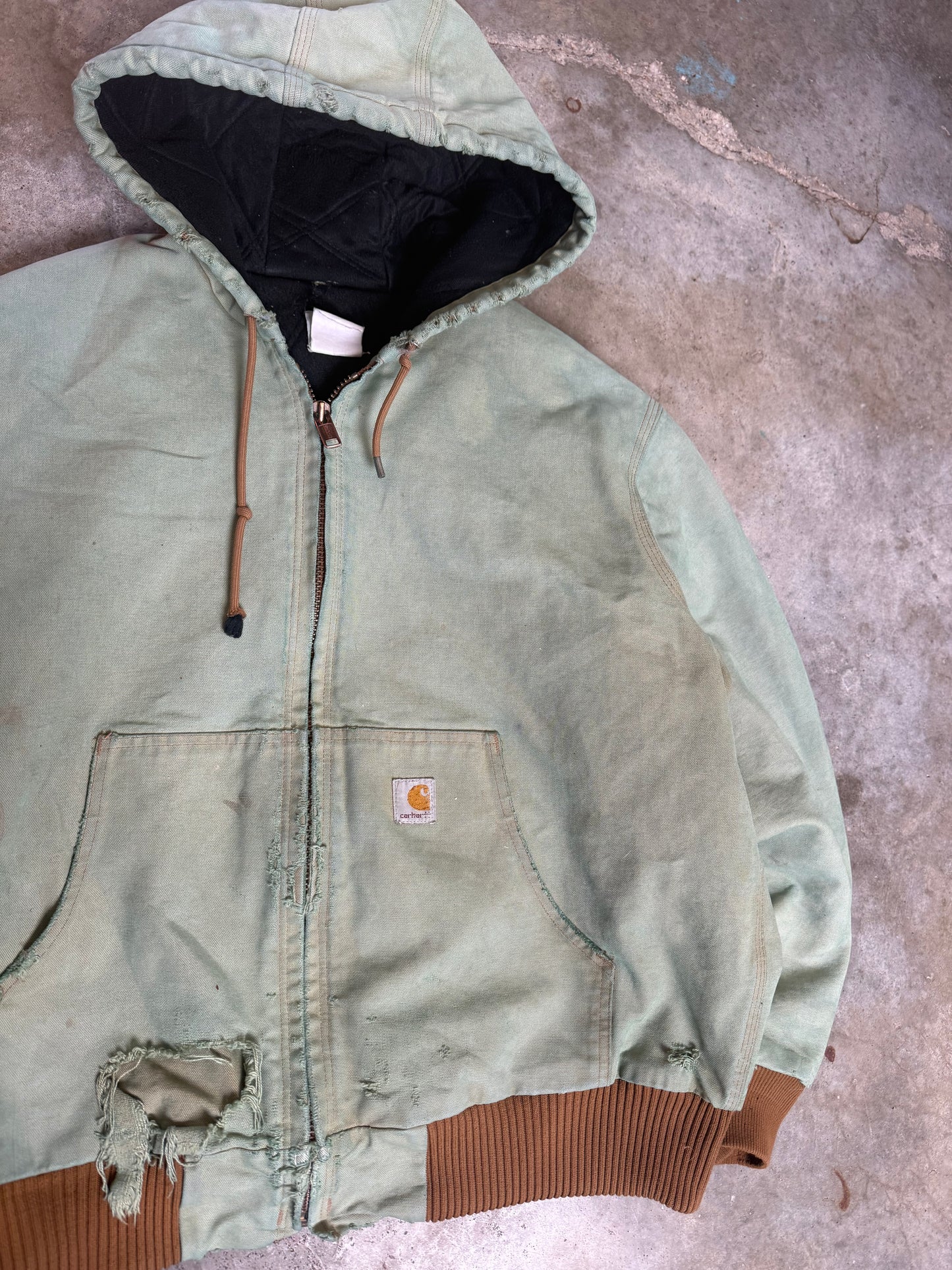 (XL) Vintage Carhartt Mint Green Canvas Jacket
