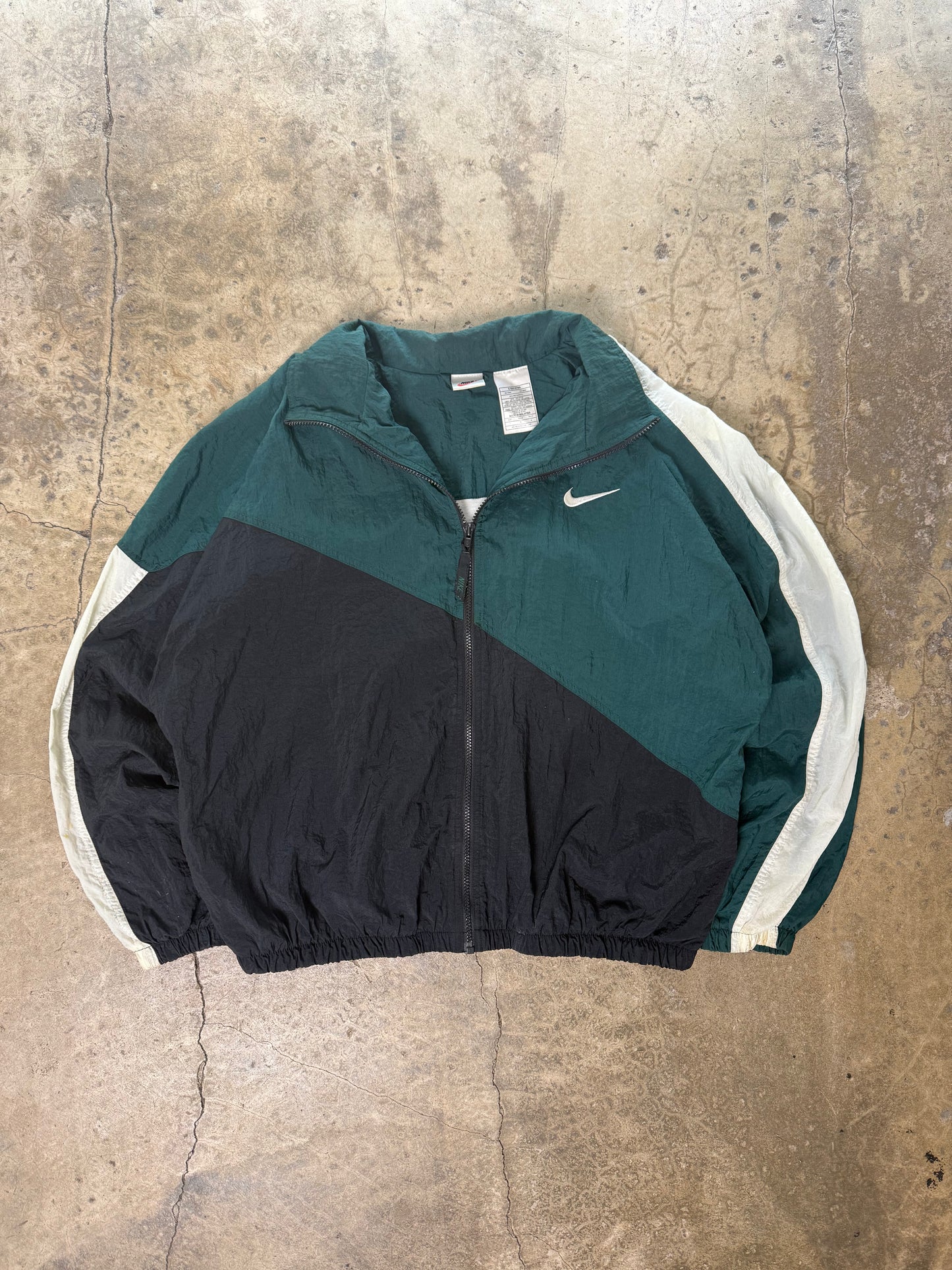 (L) Vintage 90s Nike Big Swoosh Windbreaker Jacket