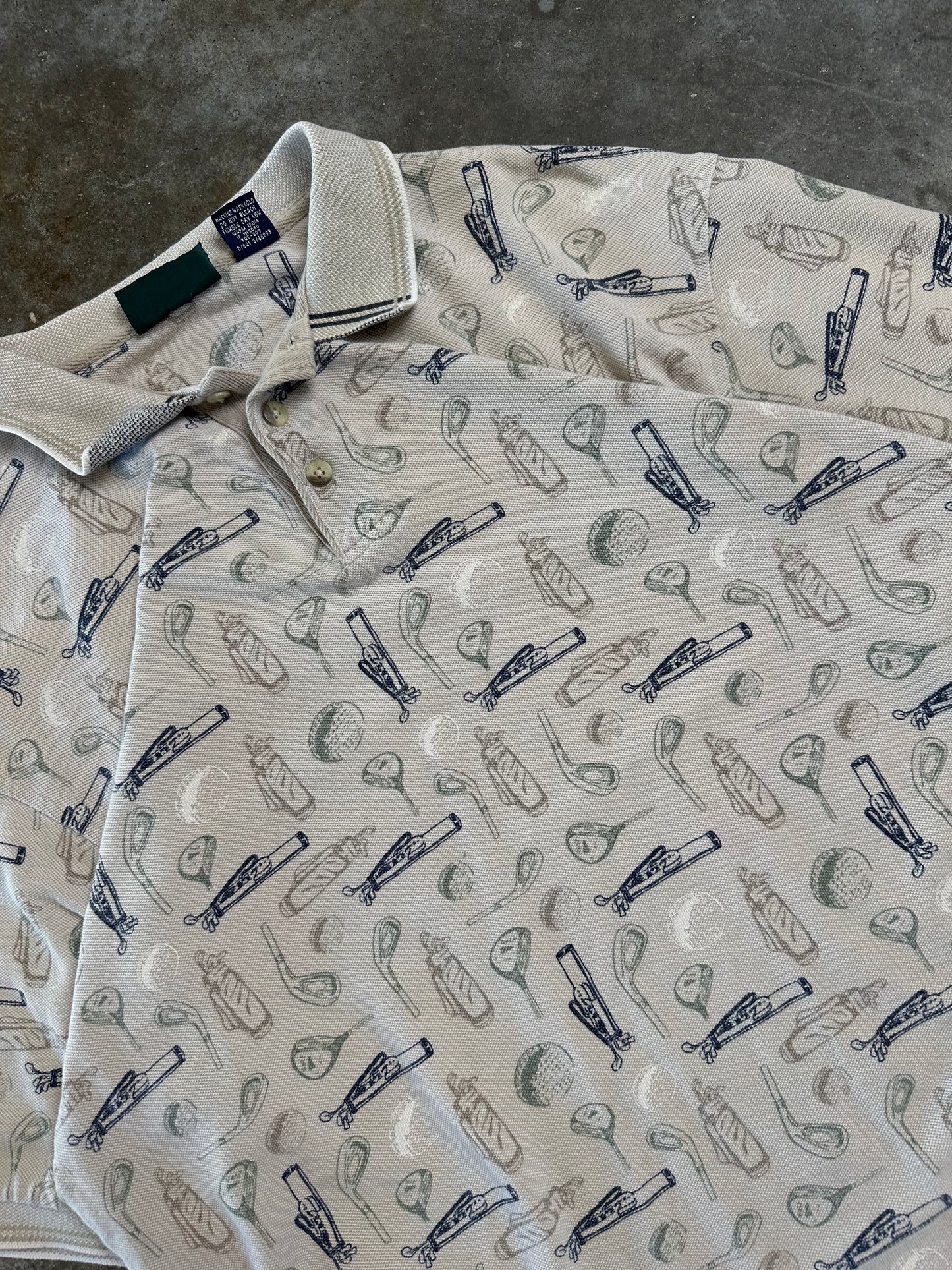 (XL) VIntage Golf AOP Polo