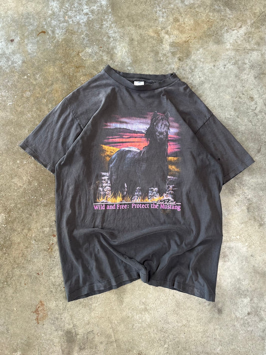 (XL) Vintage Faded Mustang Nature Tee