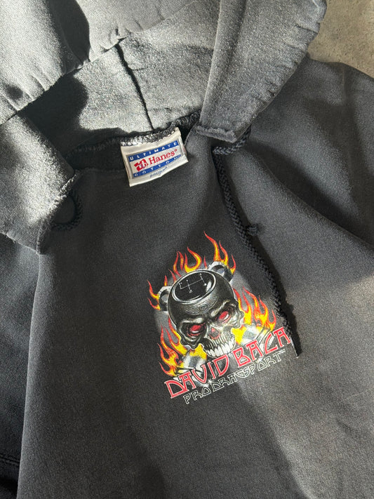 (XL) Vintage Drag Racing Flame-Sleeves Hoodie