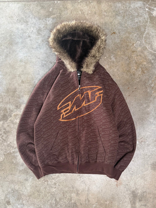 (M) 00s FMF Y2K Wool-Lined Fur Hood Jacket