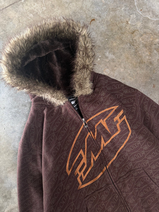 (M) 00s FMF Y2K Wool-Lined Fur Hood Jacket