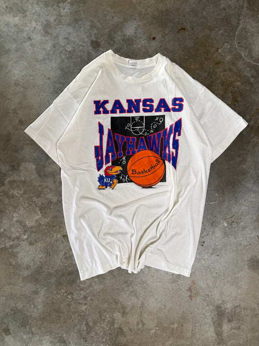 (XXL) Vintage Kansas Jayhawks Basketball Tee