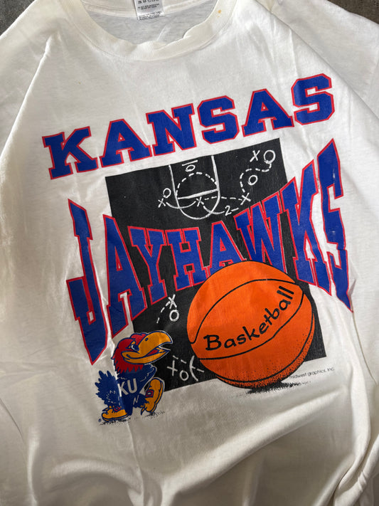 (XXL) Vintage Kansas Jayhawks Basketball Tee