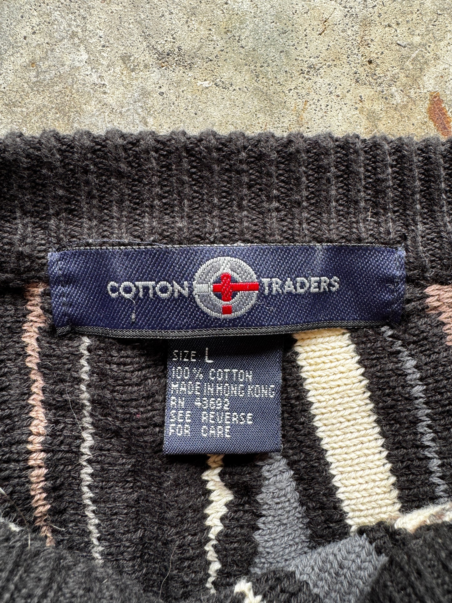 (L) Vintage Cotton Traders Coogi-Like Sweater
