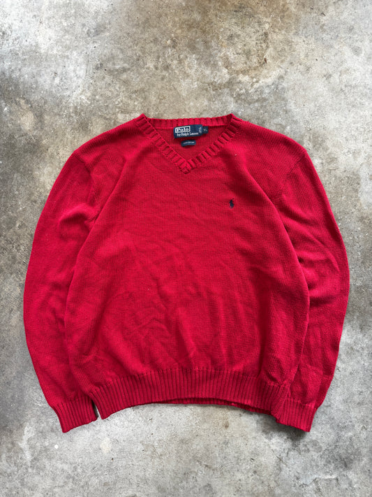 (XL) Vintage Polo Knit Sweater