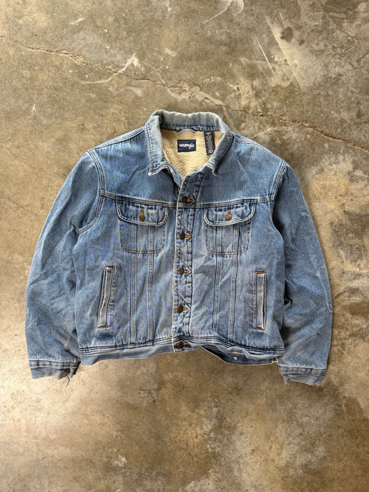 (XL) Vintage Wrangler Sherpa-Lined Denim Jacket