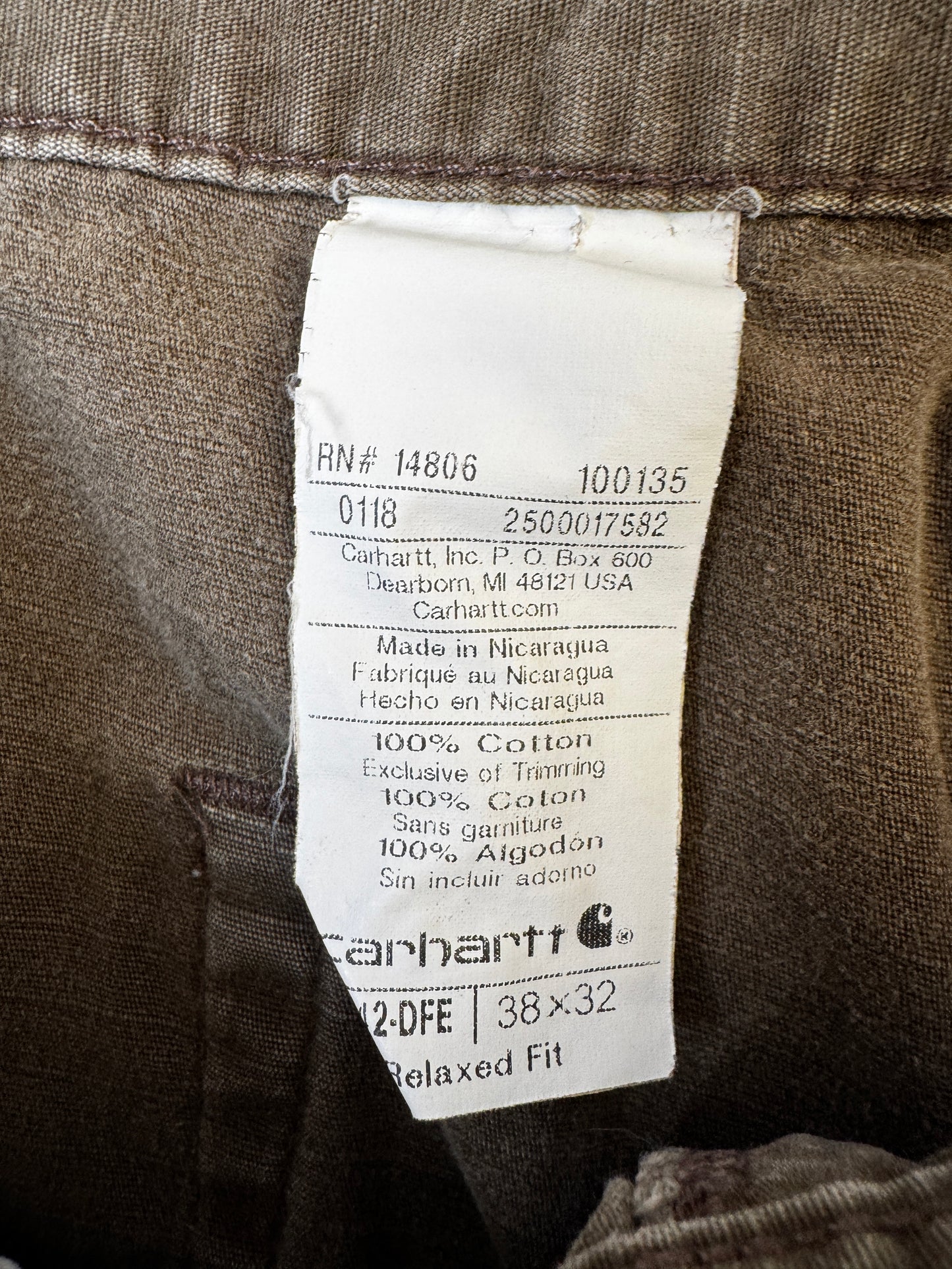 (38 x 32) Carhartt Carpenter Pants