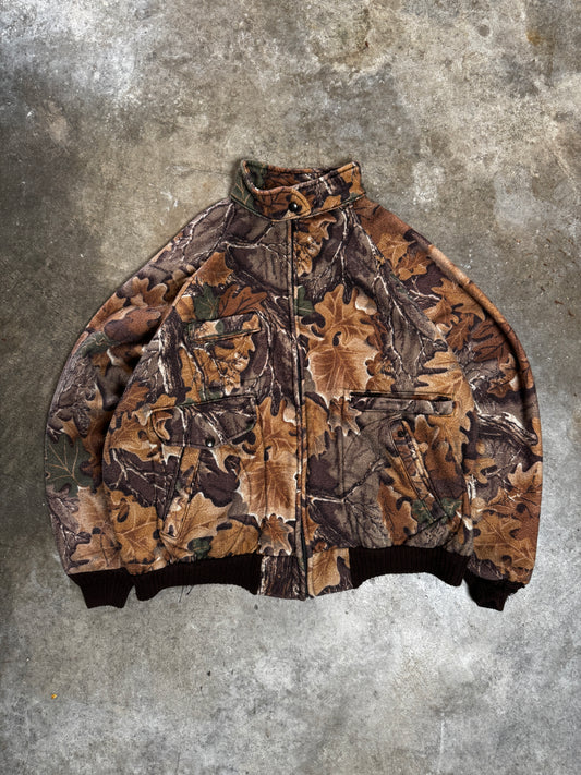 (XL) Vintage Camo Fleece Zip-Up Jacket