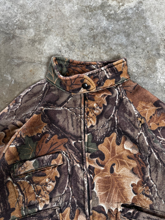 (XL) Vintage Camo Fleece Zip-Up Jacket