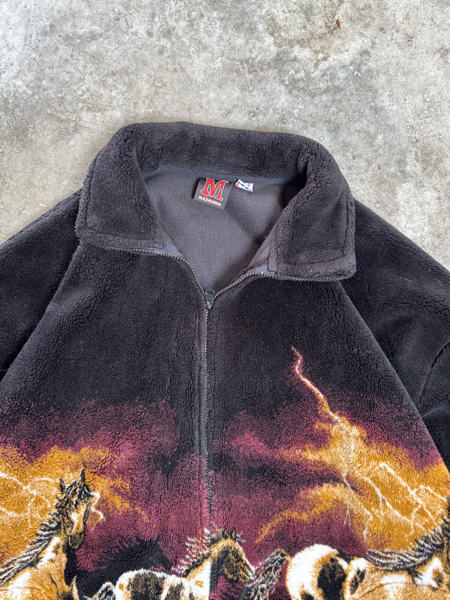 (XXL) Vintage Horses Thunder Fleece Zip-Up