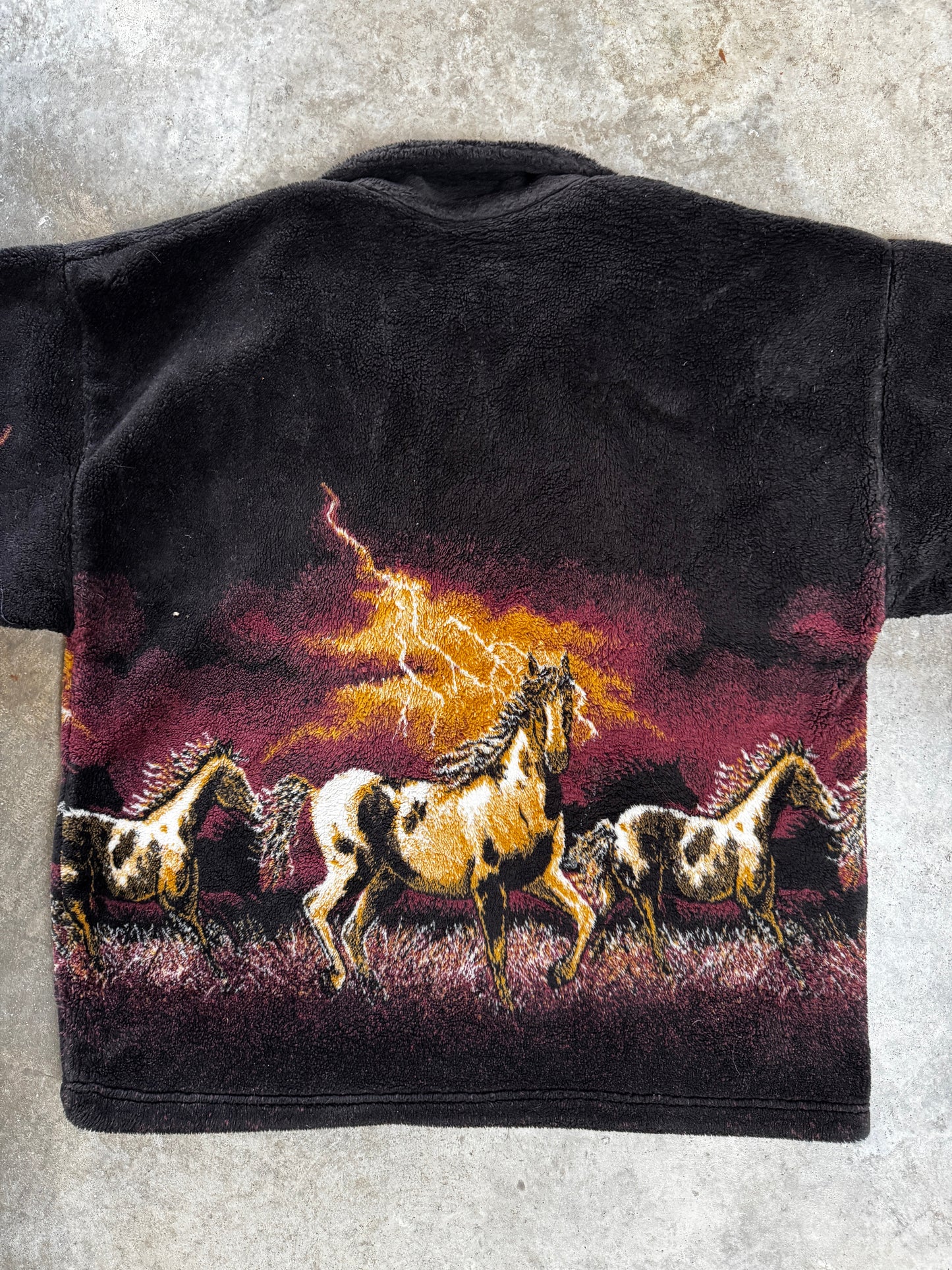 (XXL) Vintage Horses Thunder Fleece Zip-Up
