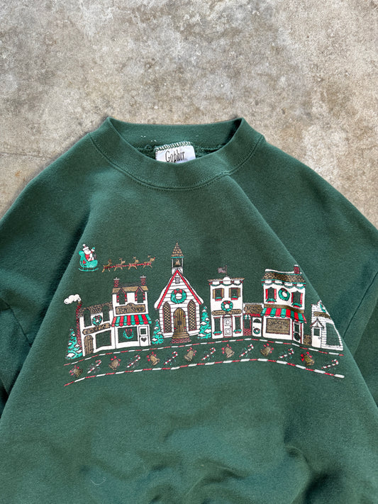 (L) Vintage Christmas Town Sweatshirt