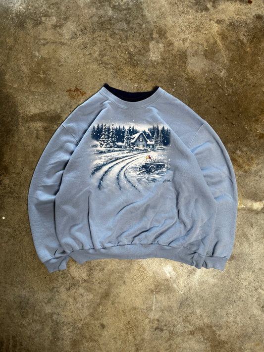 (XL) Vintage Winter Landscape Sweatshirt