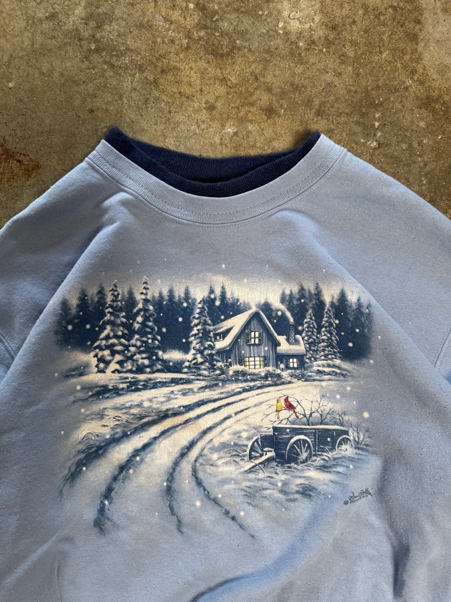 (XL) Vintage Winter Landscape Sweatshirt