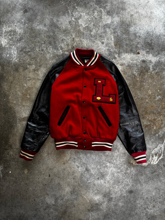 (L) Vintage Holloway Patched Varsity Jacket