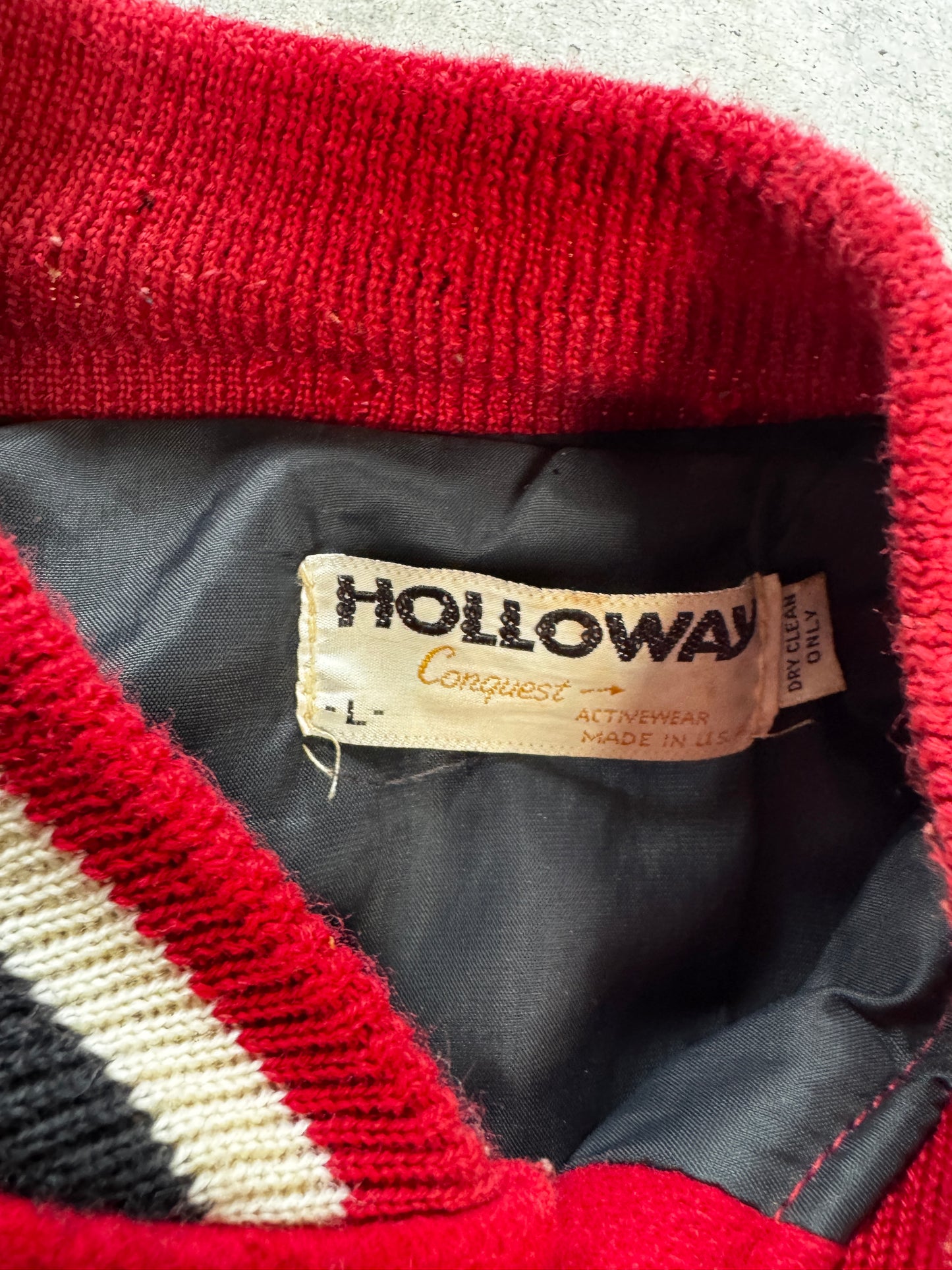 (L) Vintage Holloway Patched Varsity Jacket