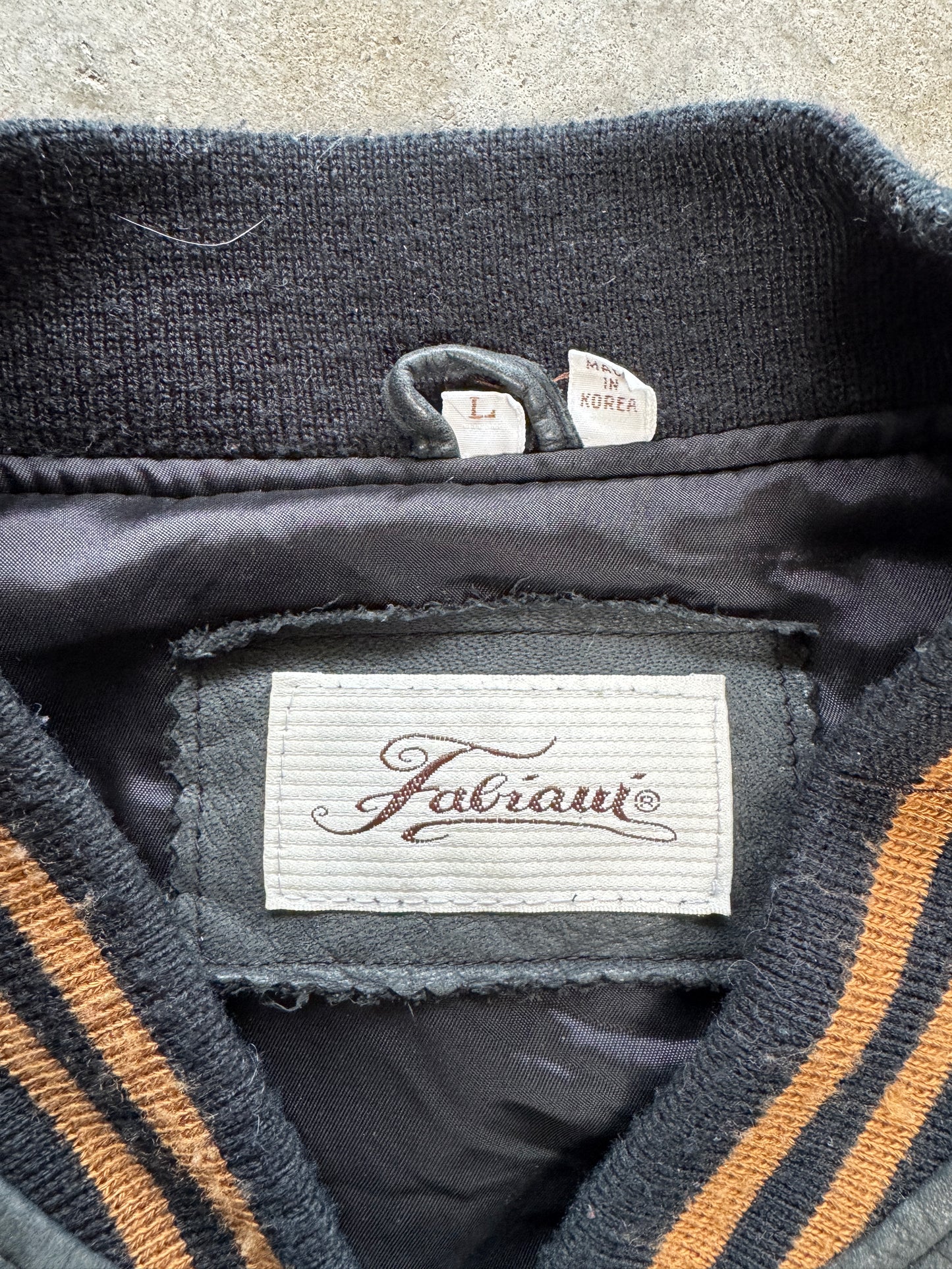 (L) Vintage Leather Varsity Jacket