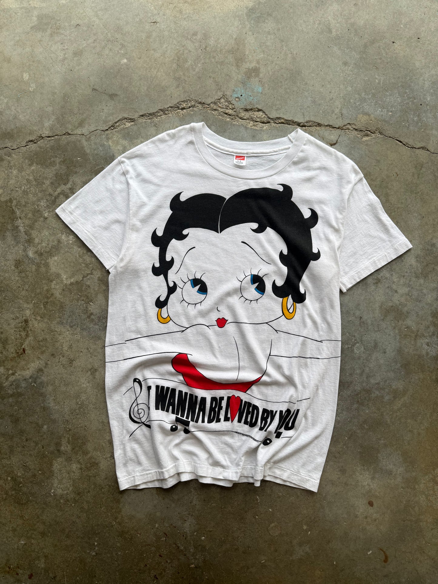 (L) 1986 Vintage Betty Boop 'I Wanna be Loved' Tee