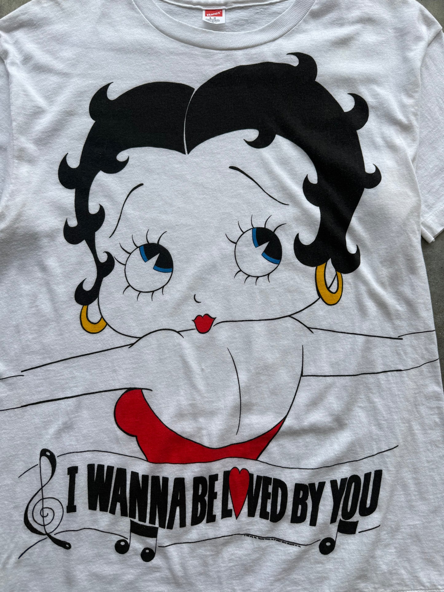 (L) 1986 Vintage Betty Boop 'I Wanna be Loved' Tee