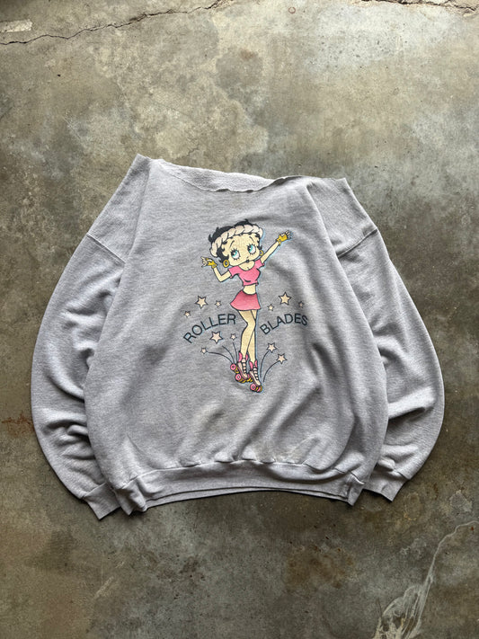 (XL) 00s Betty Boop Skater Chopped Sweatshirt