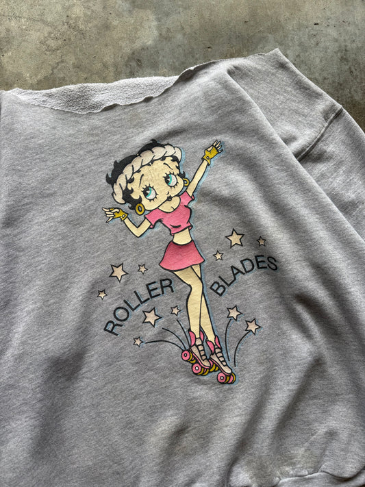 (XL) 00s Betty Boop Skater Chopped Sweatshirt
