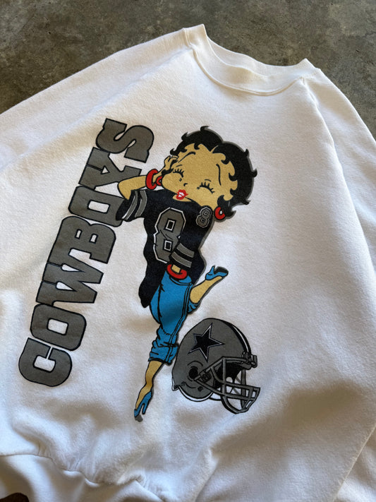 (XL) Vintage Betty Boop Cowboy Sweatshirt