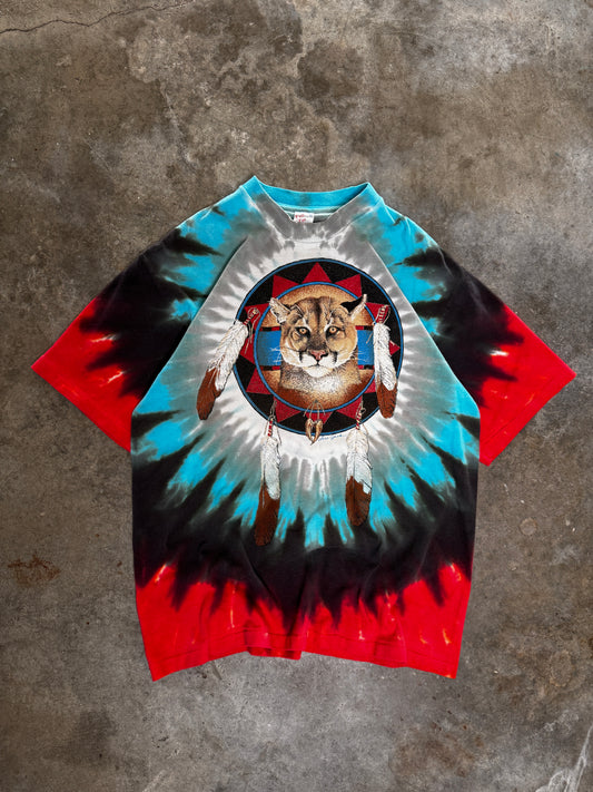 (XL) Vintage Mountain Lion Tie-Dye Tee