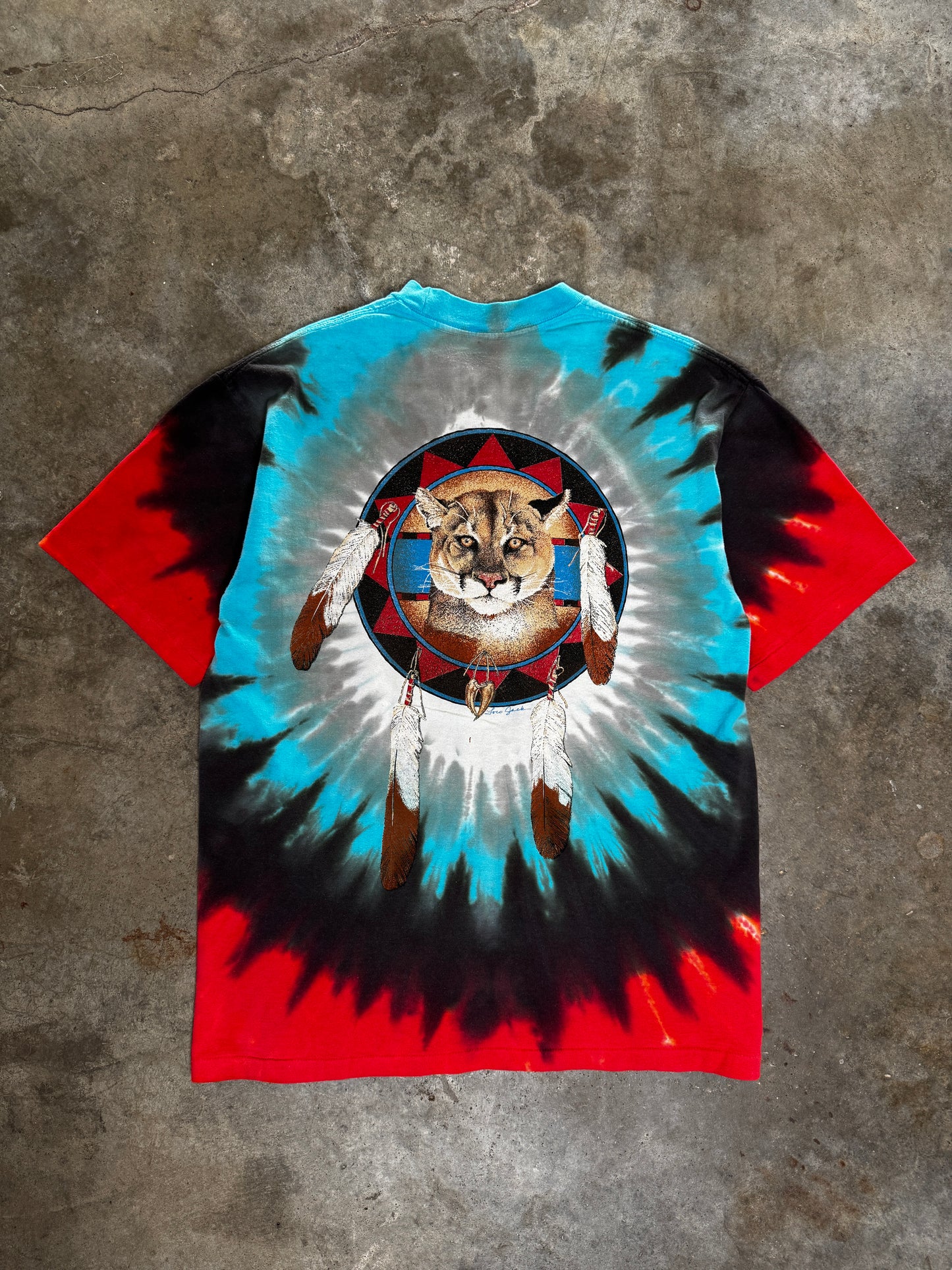 (XL) Vintage Mountain Lion Tie-Dye Tee