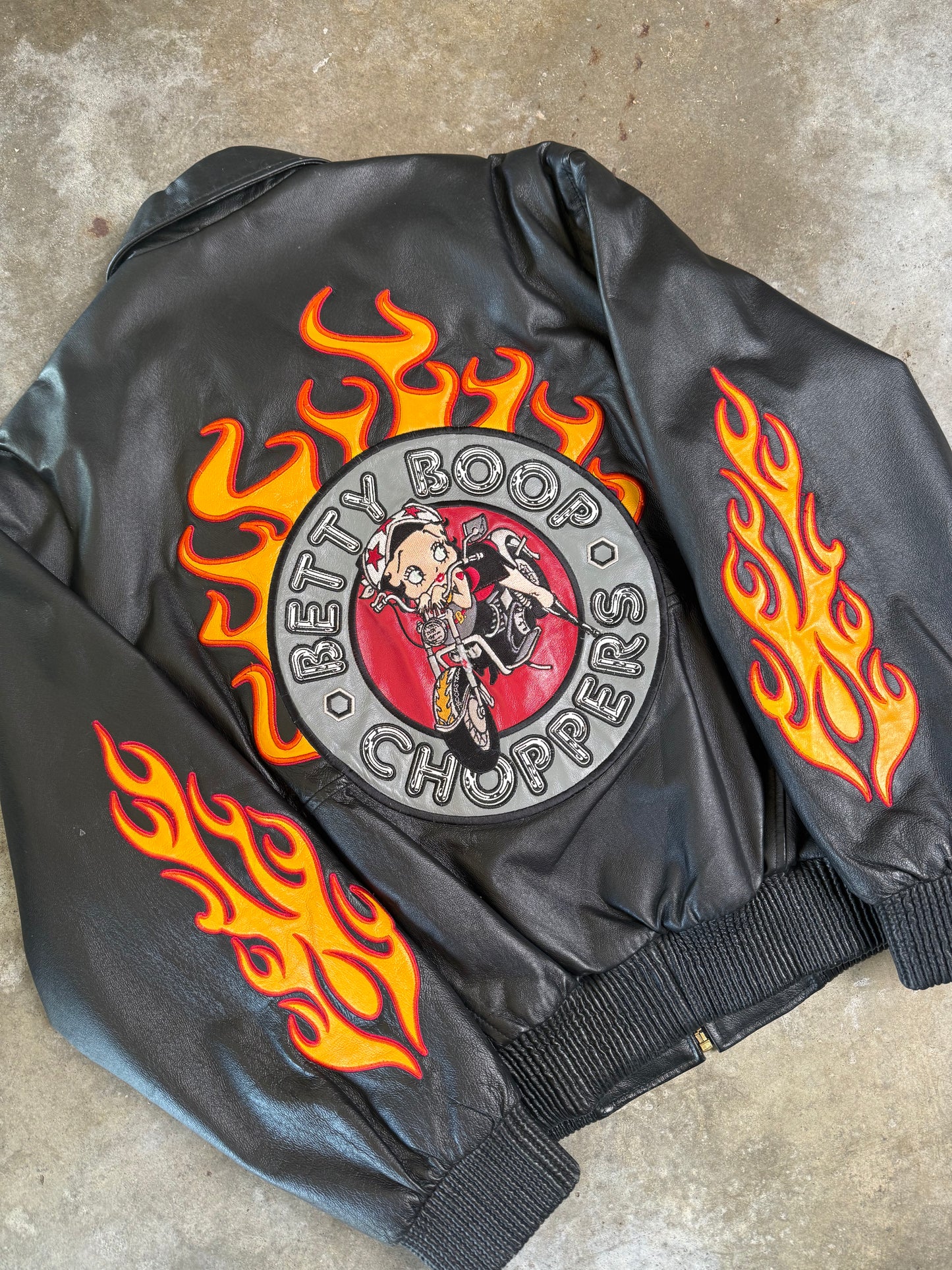 (L) Vintage Betty Boop Leather Jacket