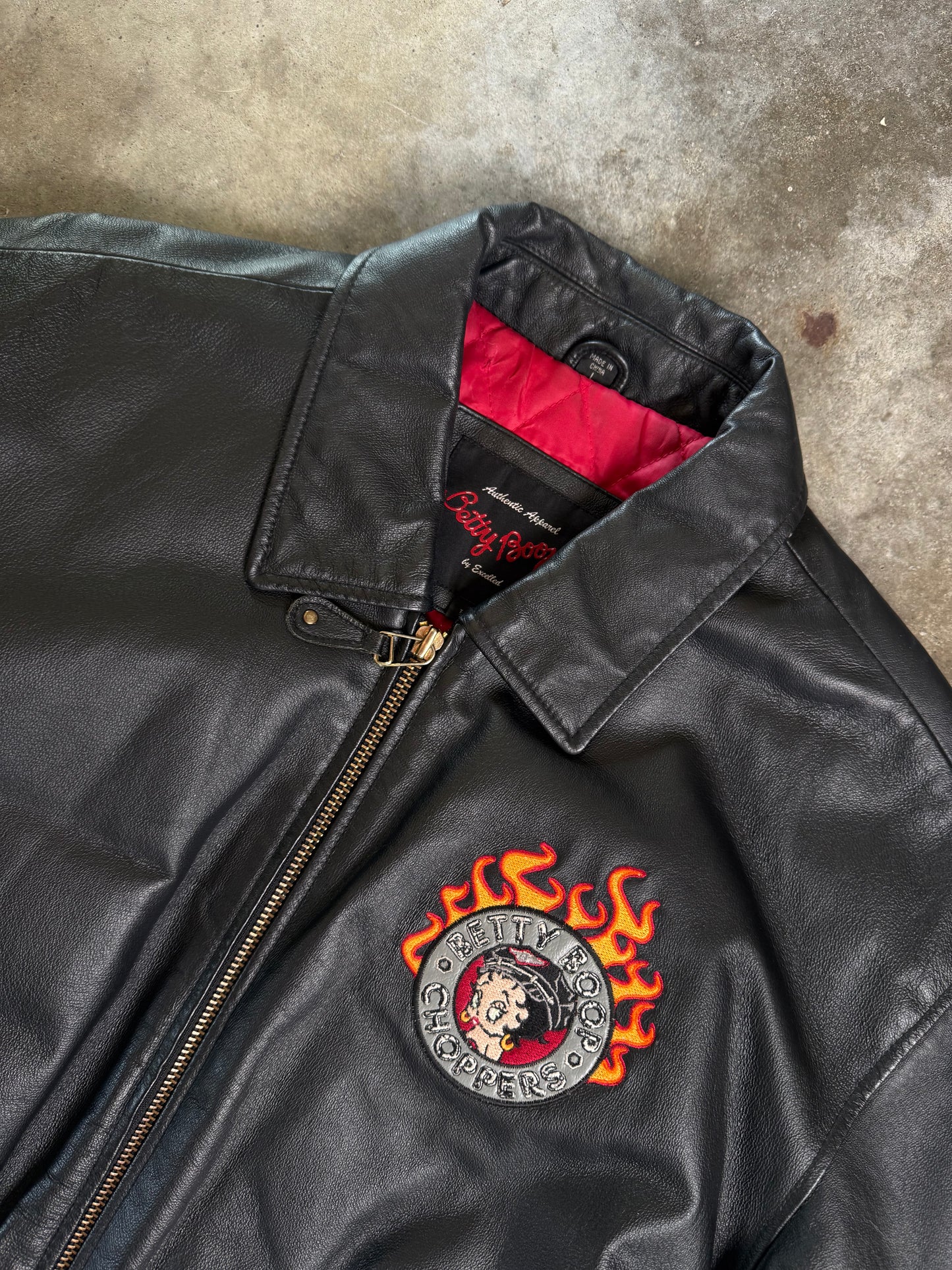 (L) Vintage Betty Boop Leather Jacket