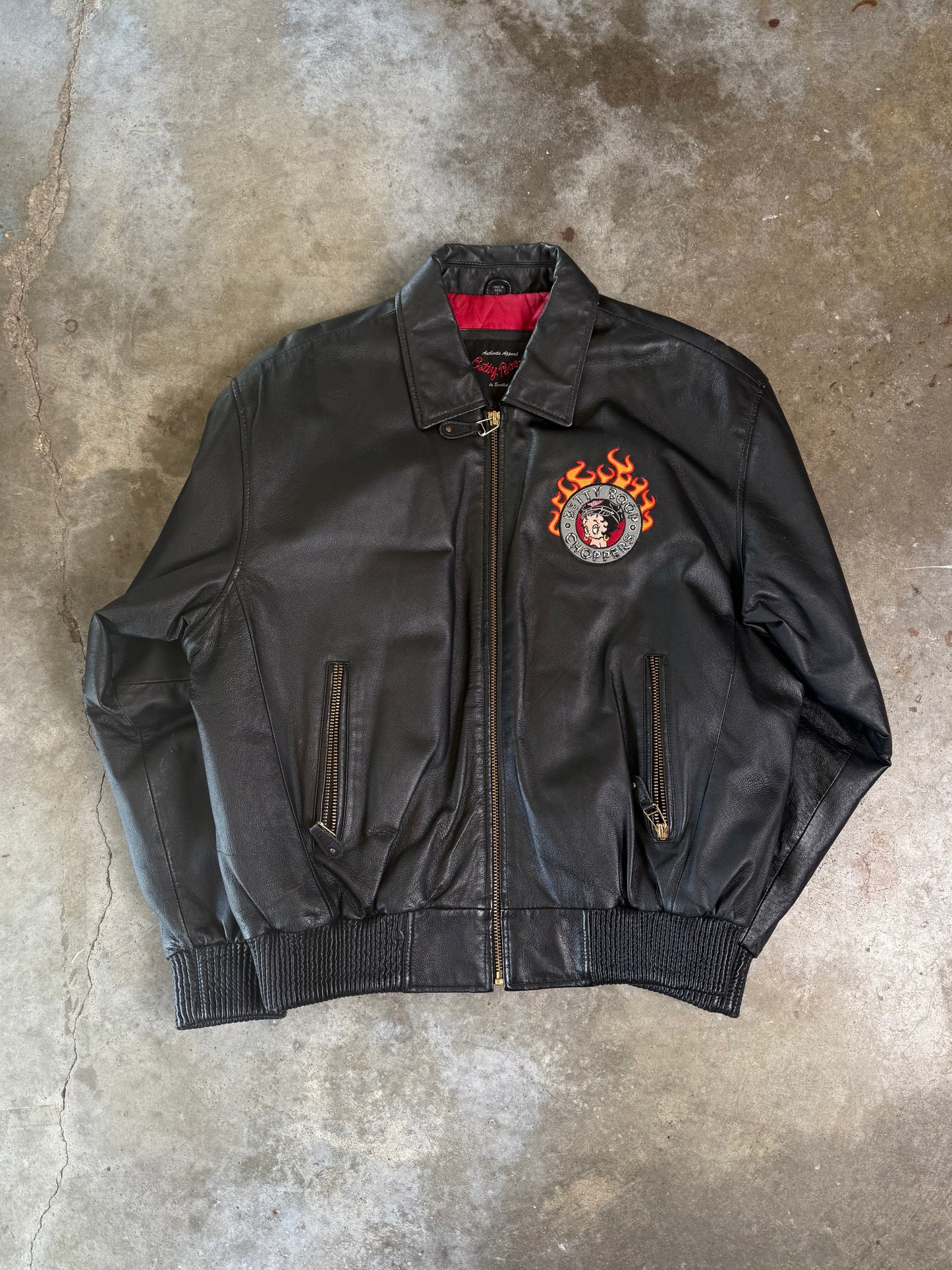 (L) Vintage Betty Boop Leather Jacket