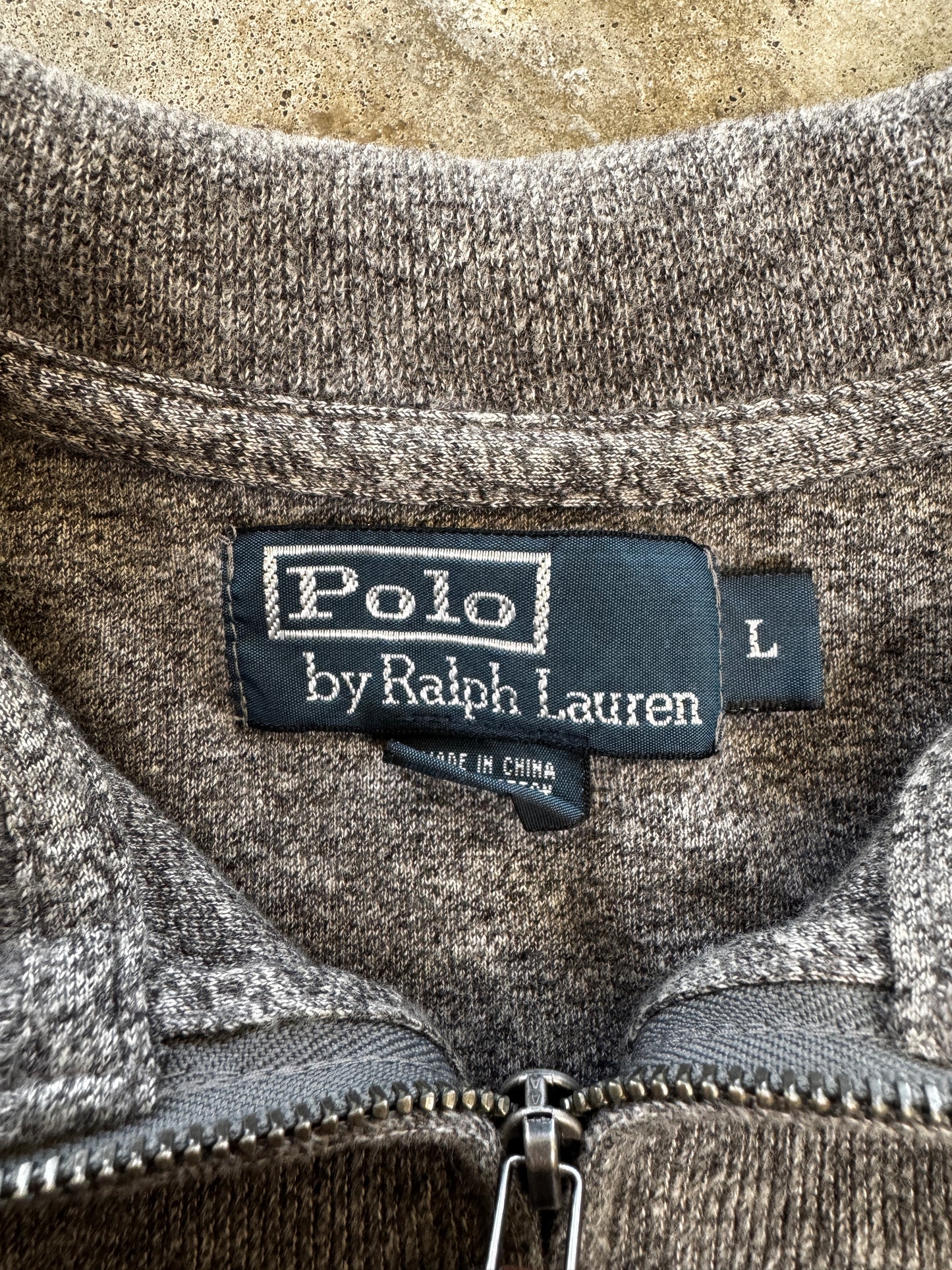 (L) Vintage Polo Quarter-Zip Sweater