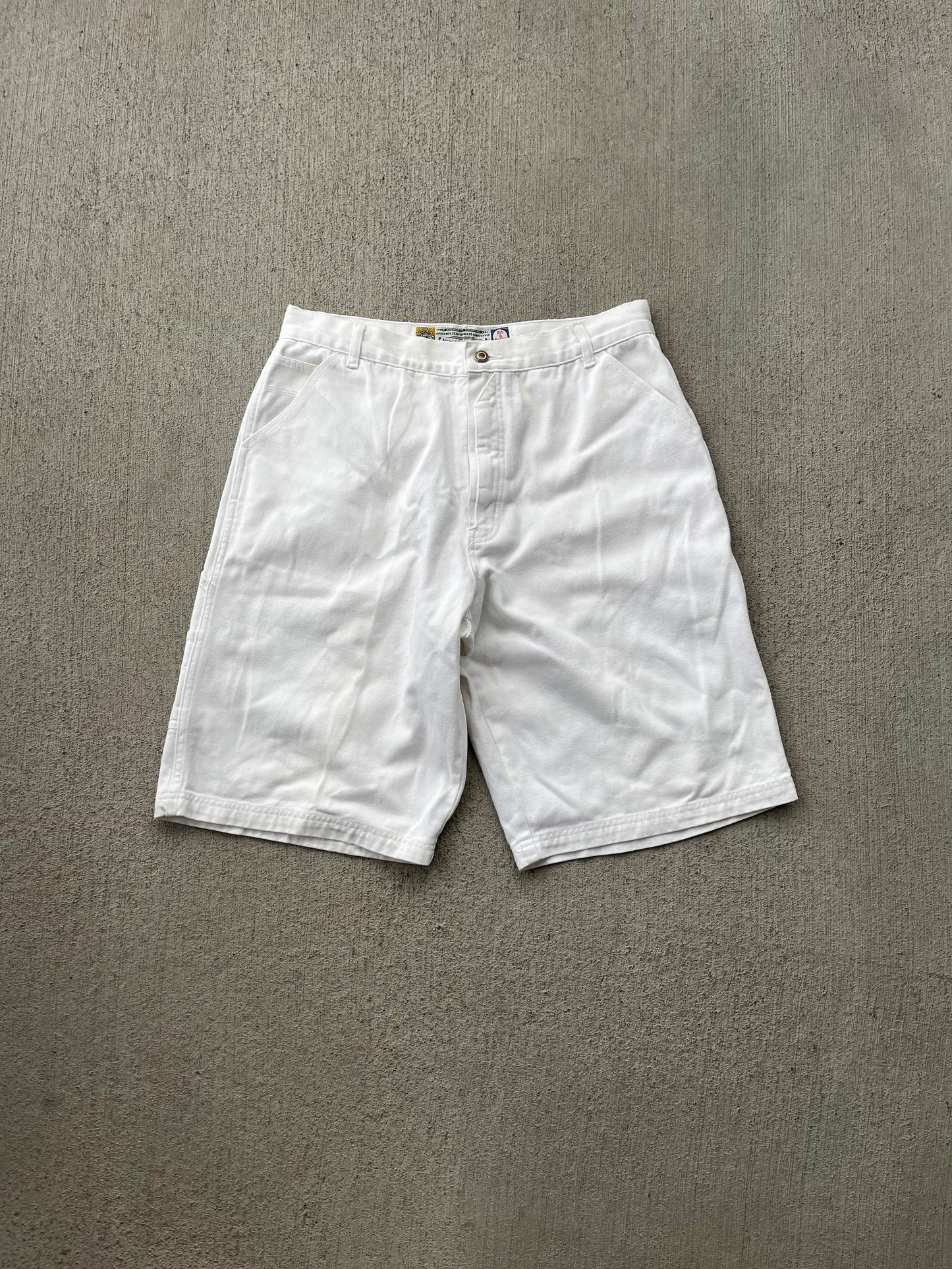 (36) Denim White Baggy Shorts