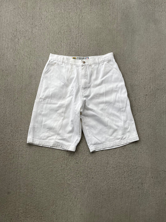 (36) Denim White Baggy Shorts