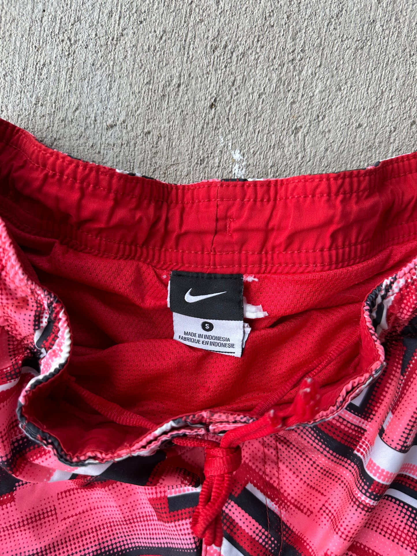 (S) Nike Red Mesh Lined Swim Shorts