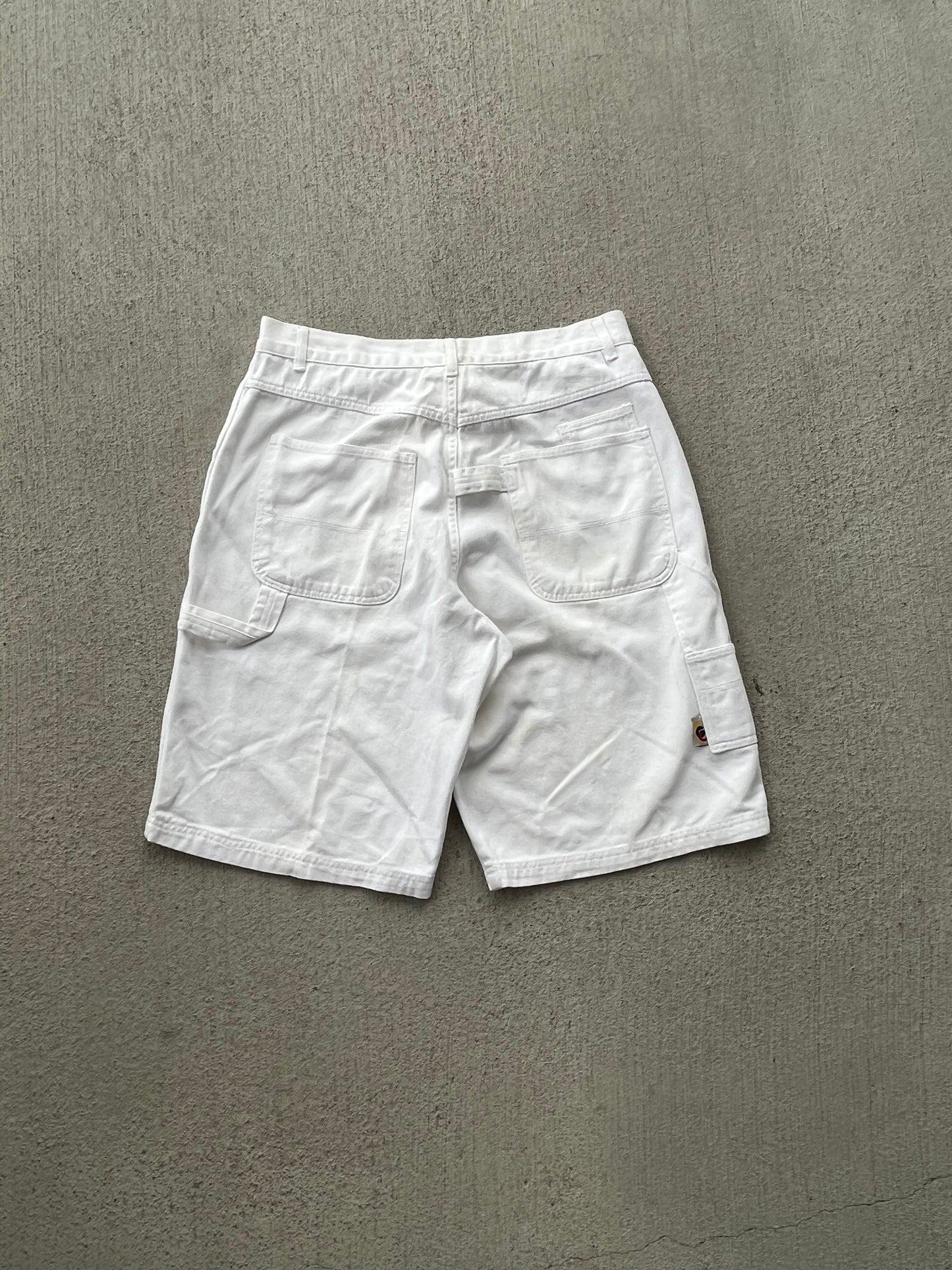 (36) Denim White Baggy Shorts