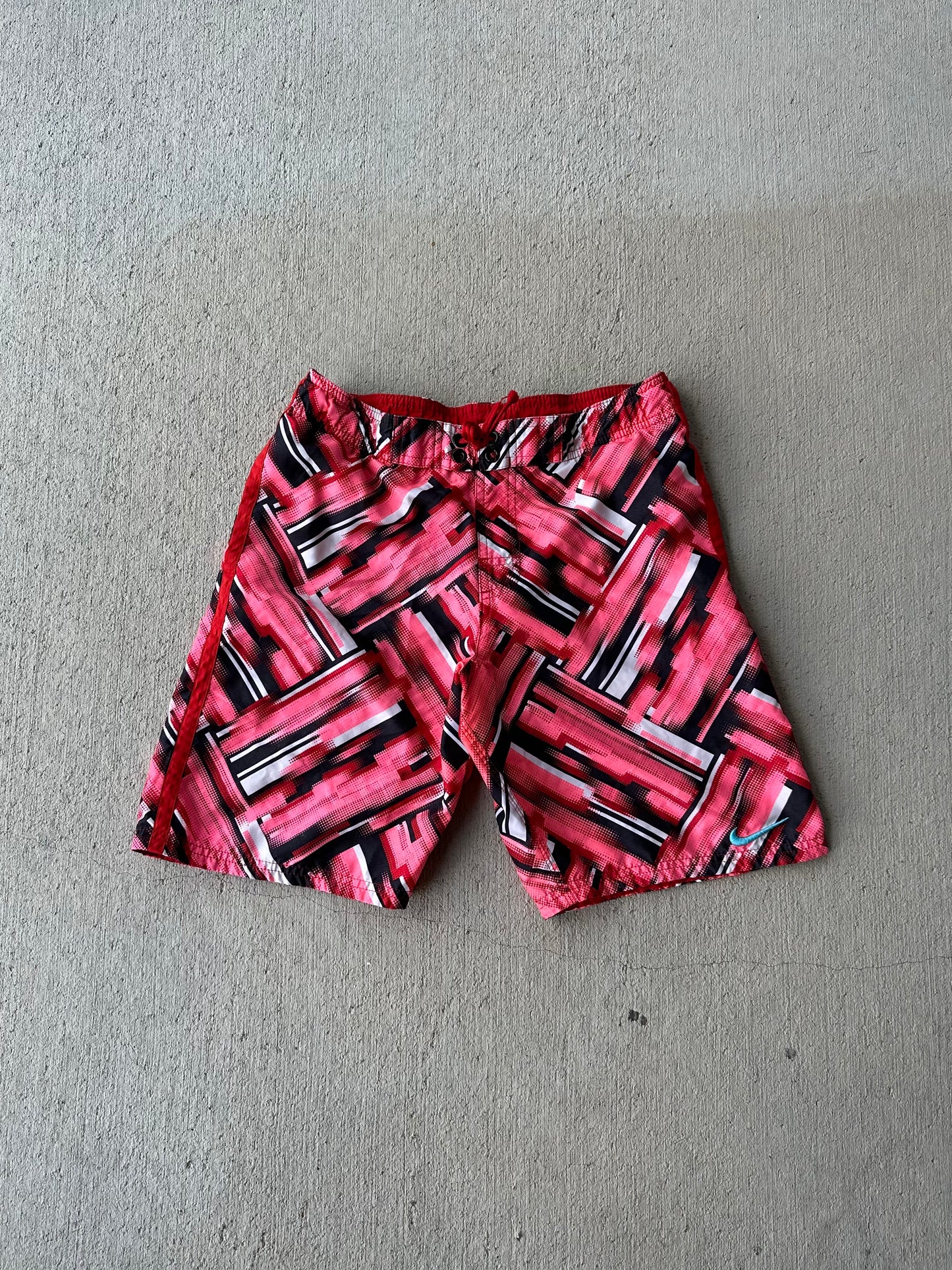 (S) Nike Red Mesh Lined Swim Shorts