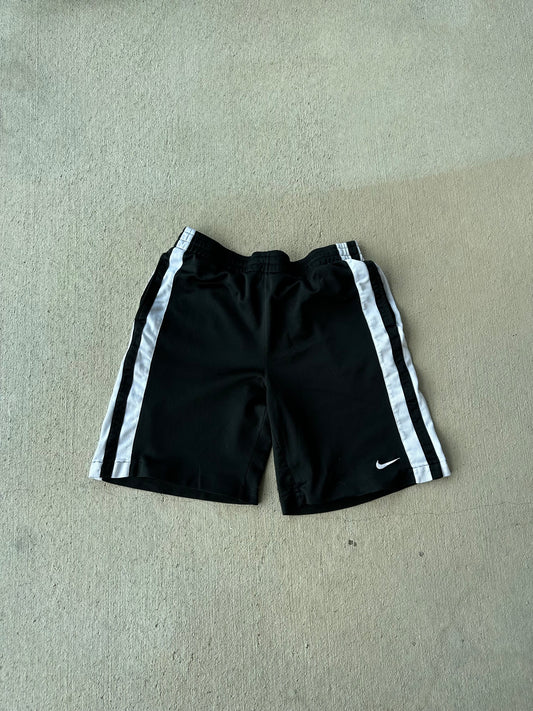 (L) Nike White Striped Shorts