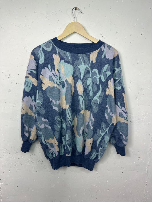 (M/L) 00s Floral Sweater